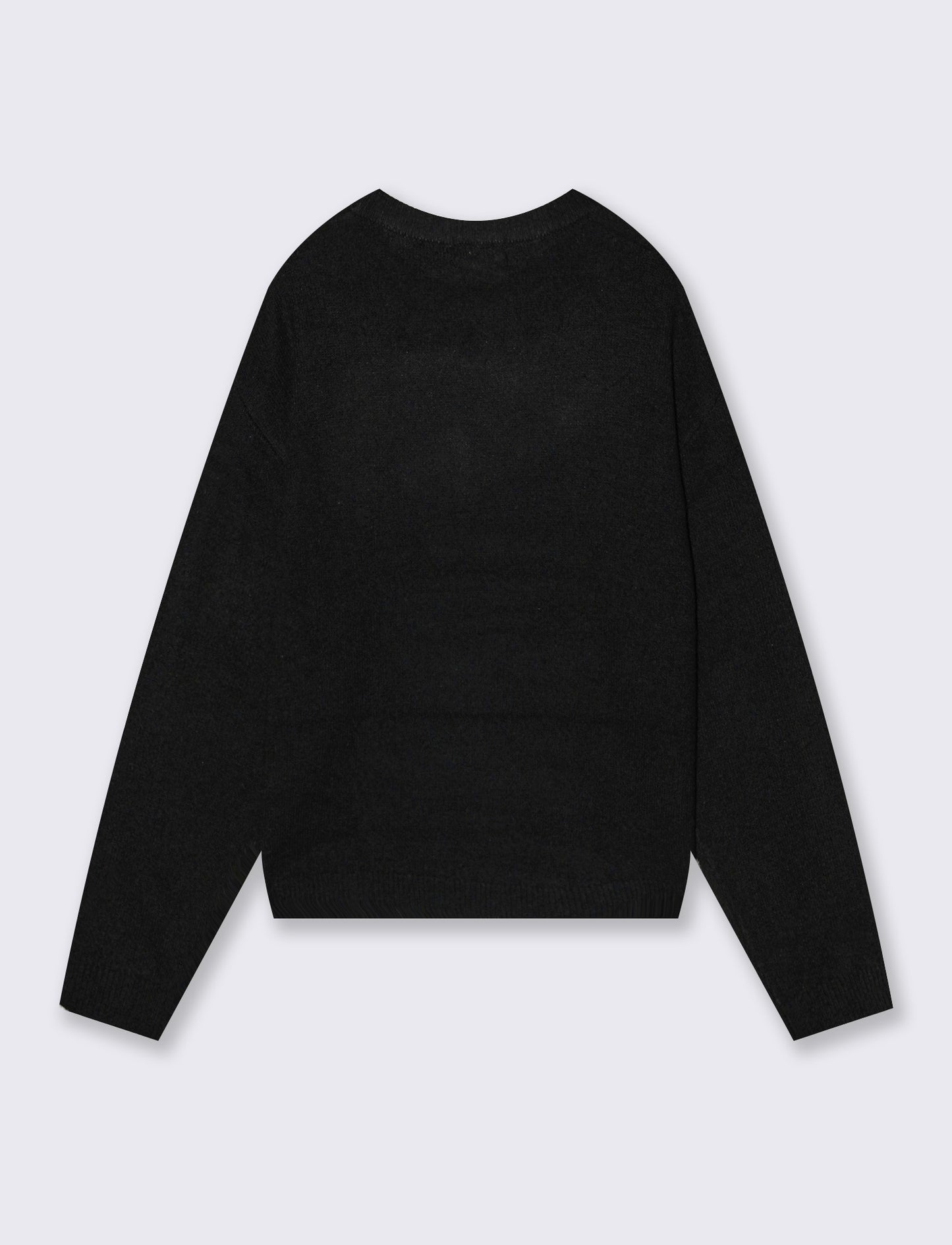 Crew neck pullover with appliqués - Black