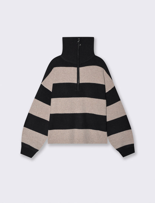 Maglia over manica lunga con zip - var 1