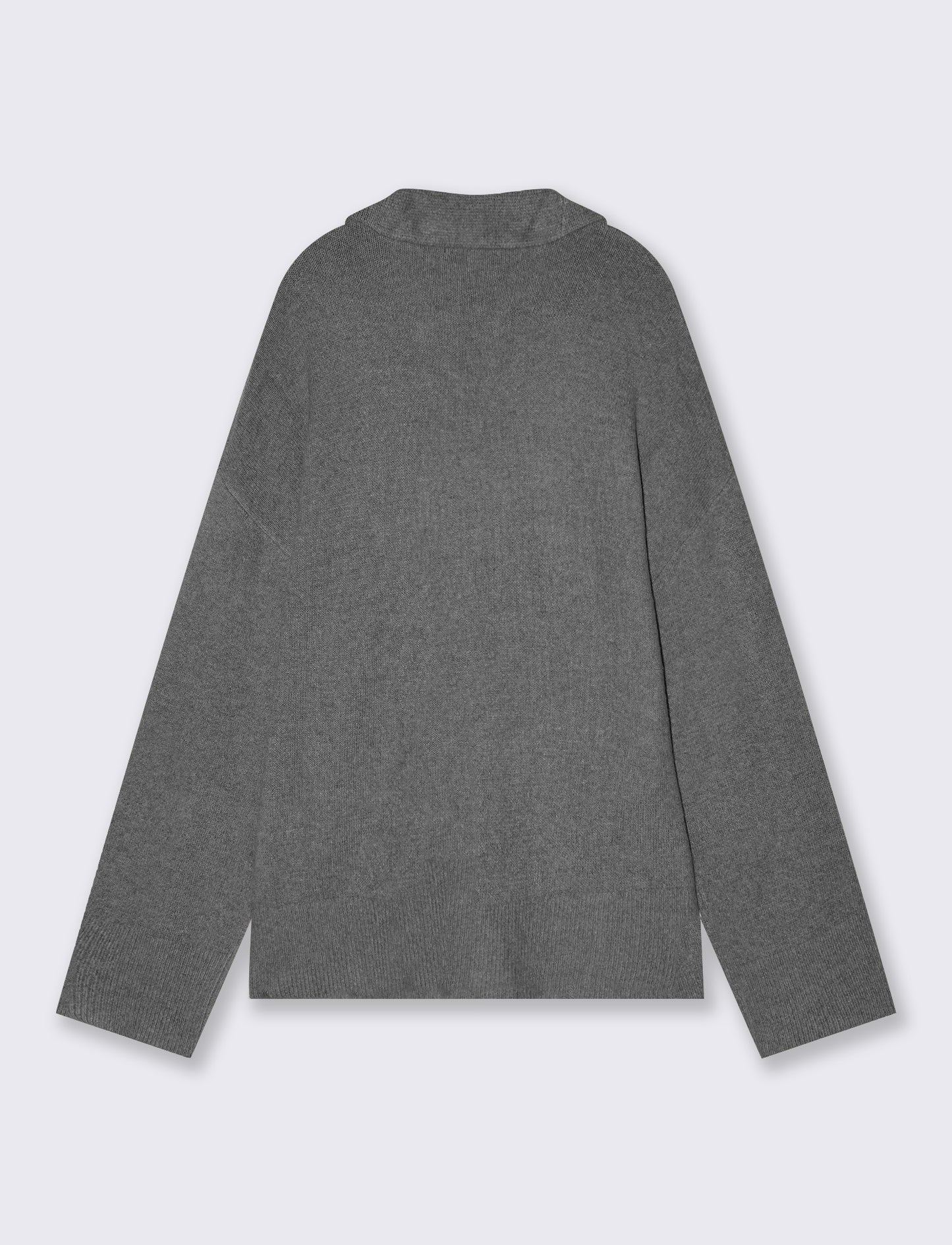 Maglione con scollo a V e tasche davanti - Grigio mel.