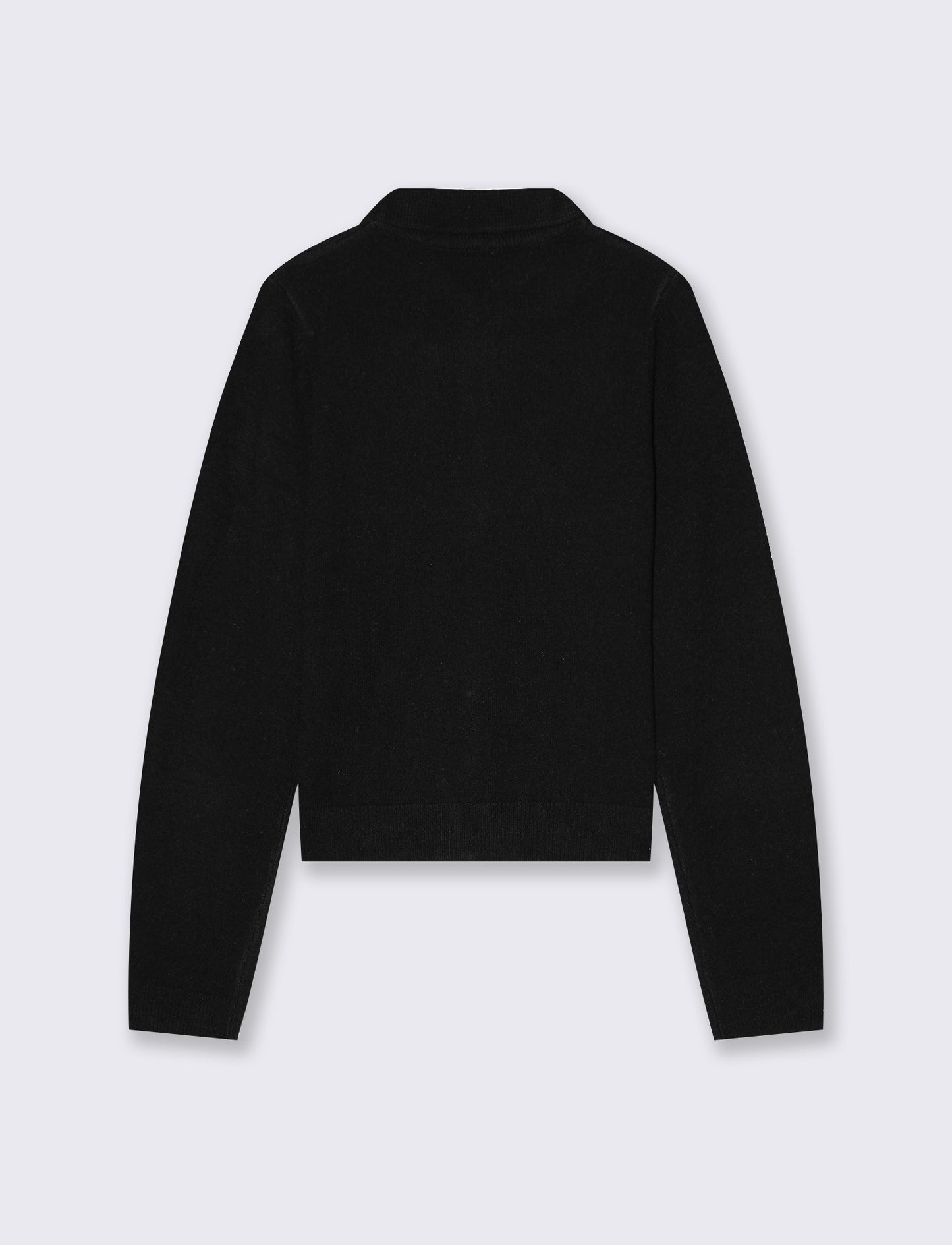 Cardigan with collar and jewel buttons - Black