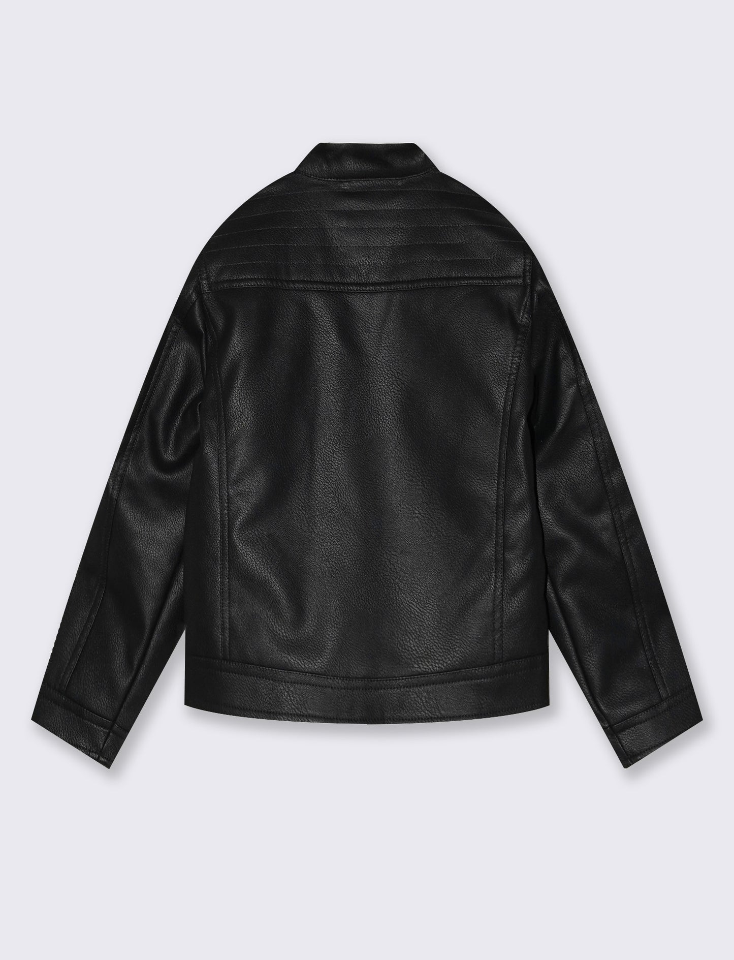 Giubbotto Biker con collo rotondo e cerniera - Nero