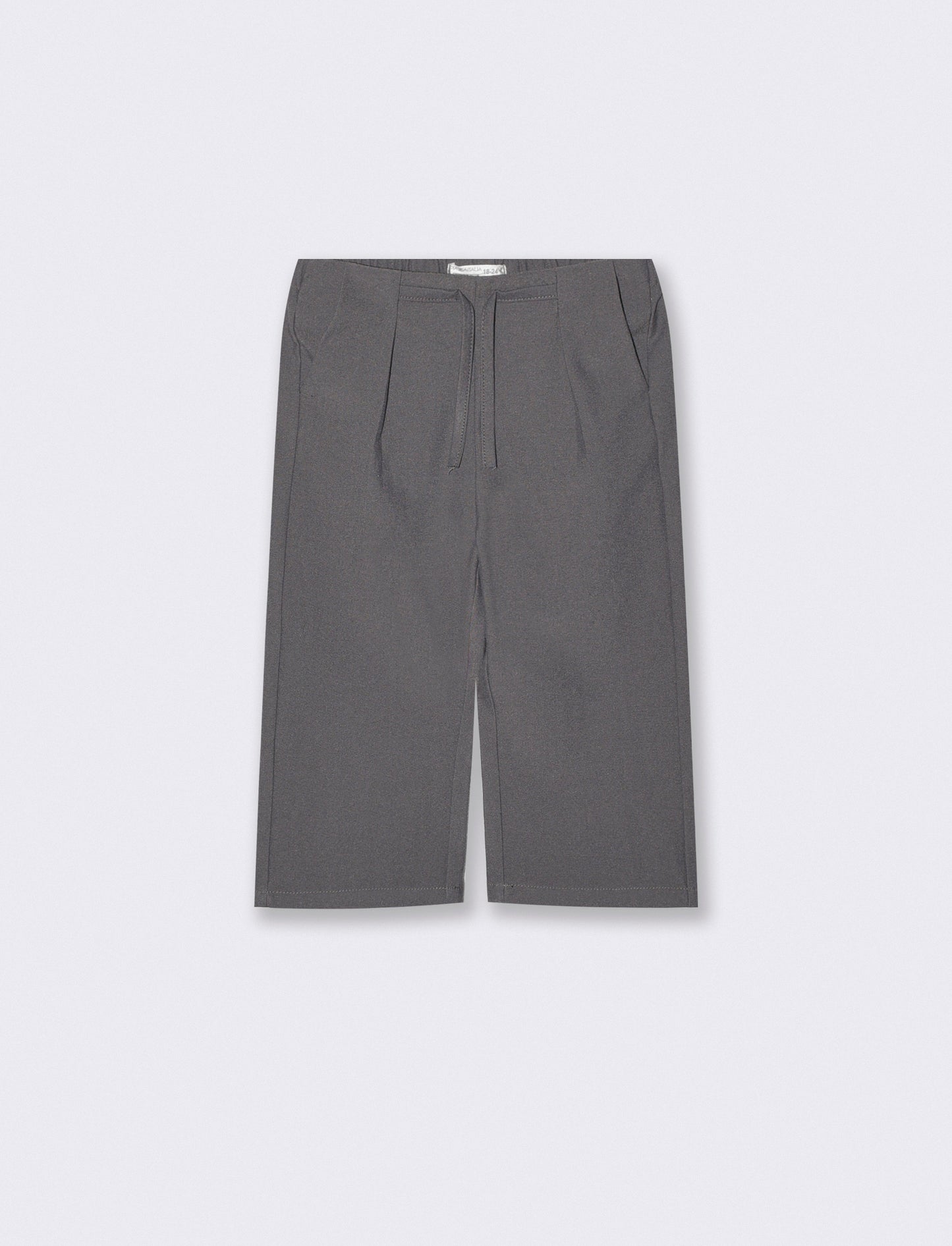 Plaid Shorts with Pleated Panel - Grey