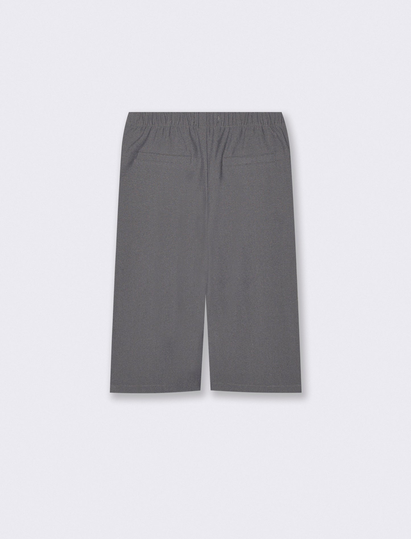 Plaid Shorts with Pleated Panel - Grey