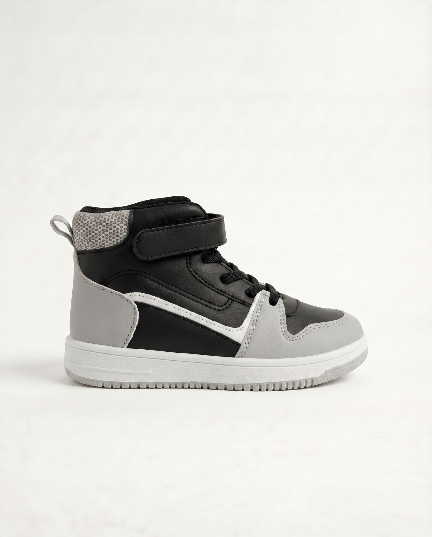 High-top sneakers with black velcro - Black