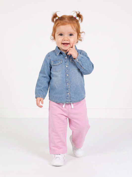 Camicia a maniche lunghe da neonata - Denim