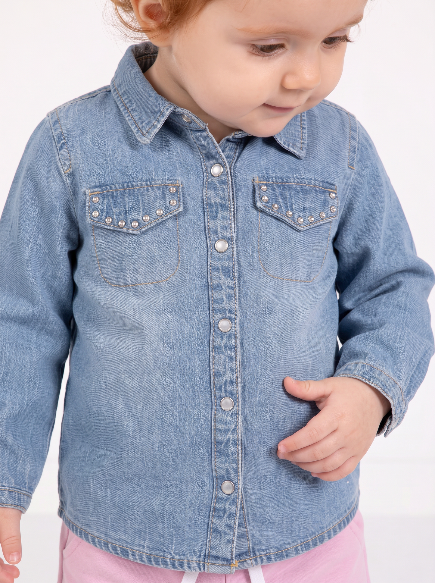 Camicia a maniche lunghe da neonata - Denim
