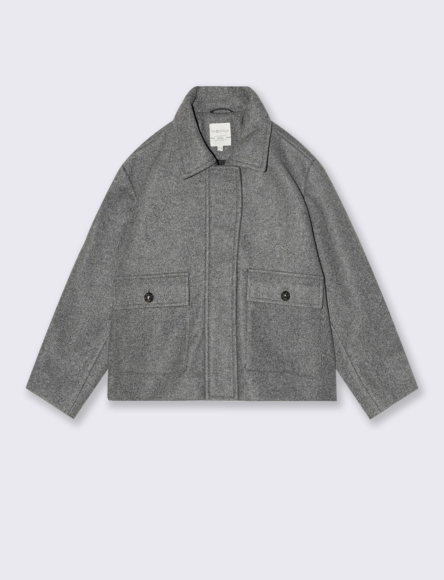 Giubbino minimal chic in morbido panno - Grigio