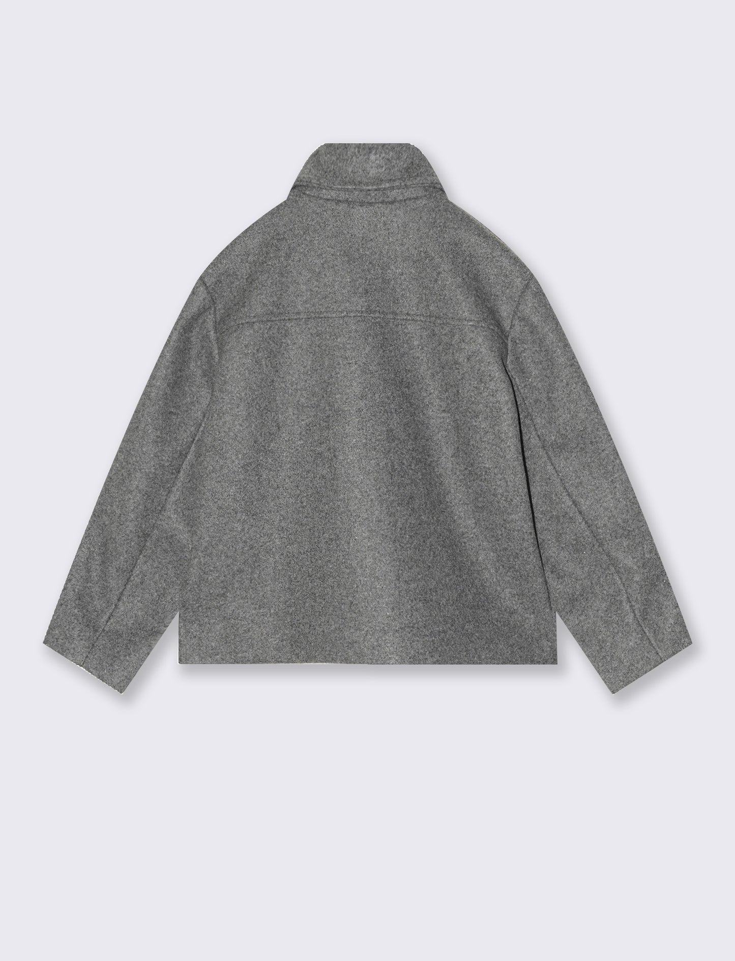 Giubbino minimal chic in morbido panno - Grigio