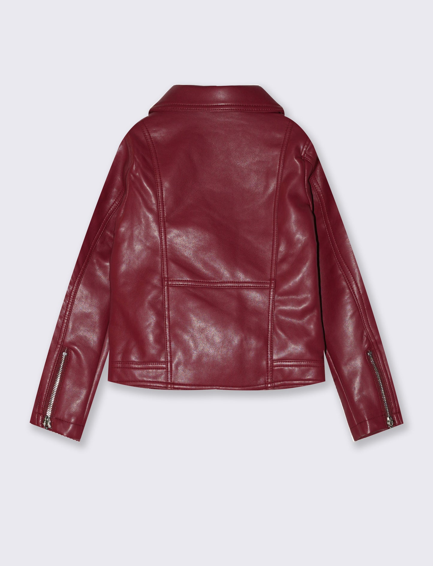 Giacca biker in finta pelle con zip - Bordeaux