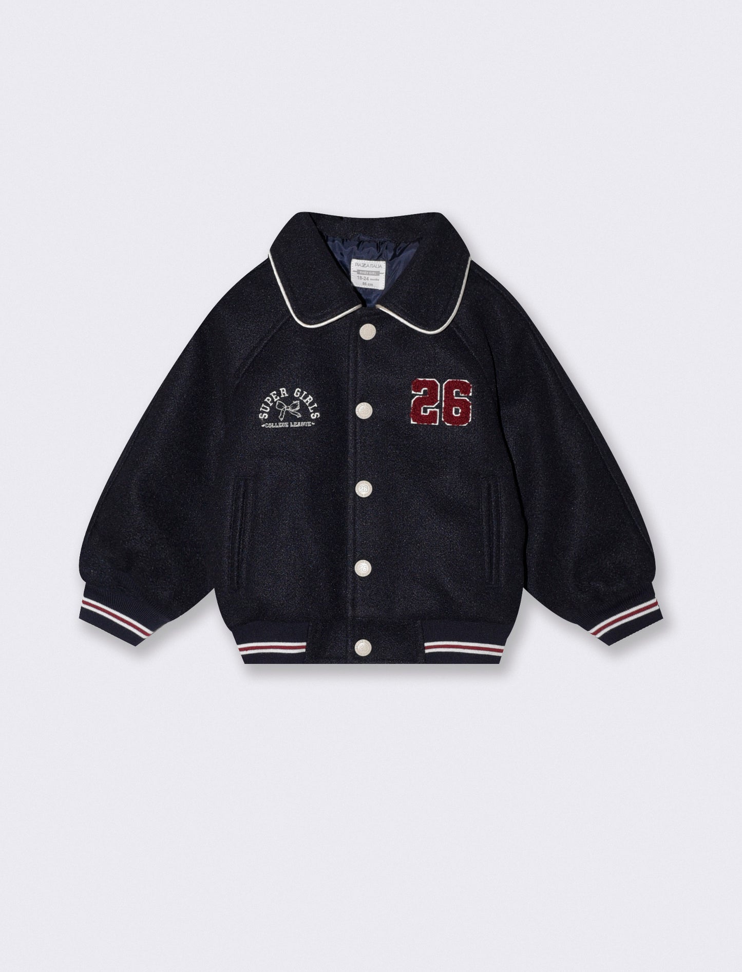 Giacca stile college da neonata - Blu