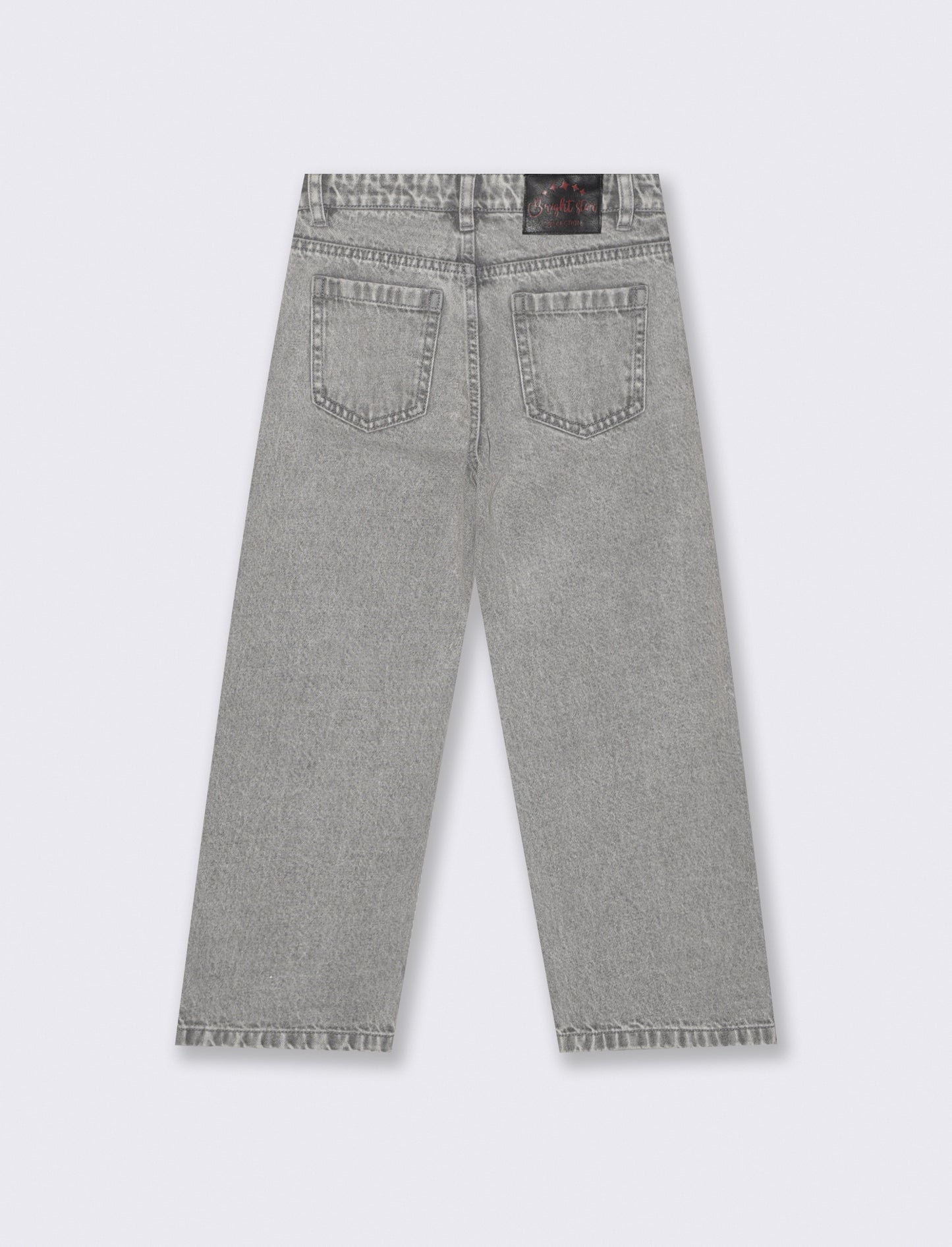 Wide-leg jeans with rock studs - Grey