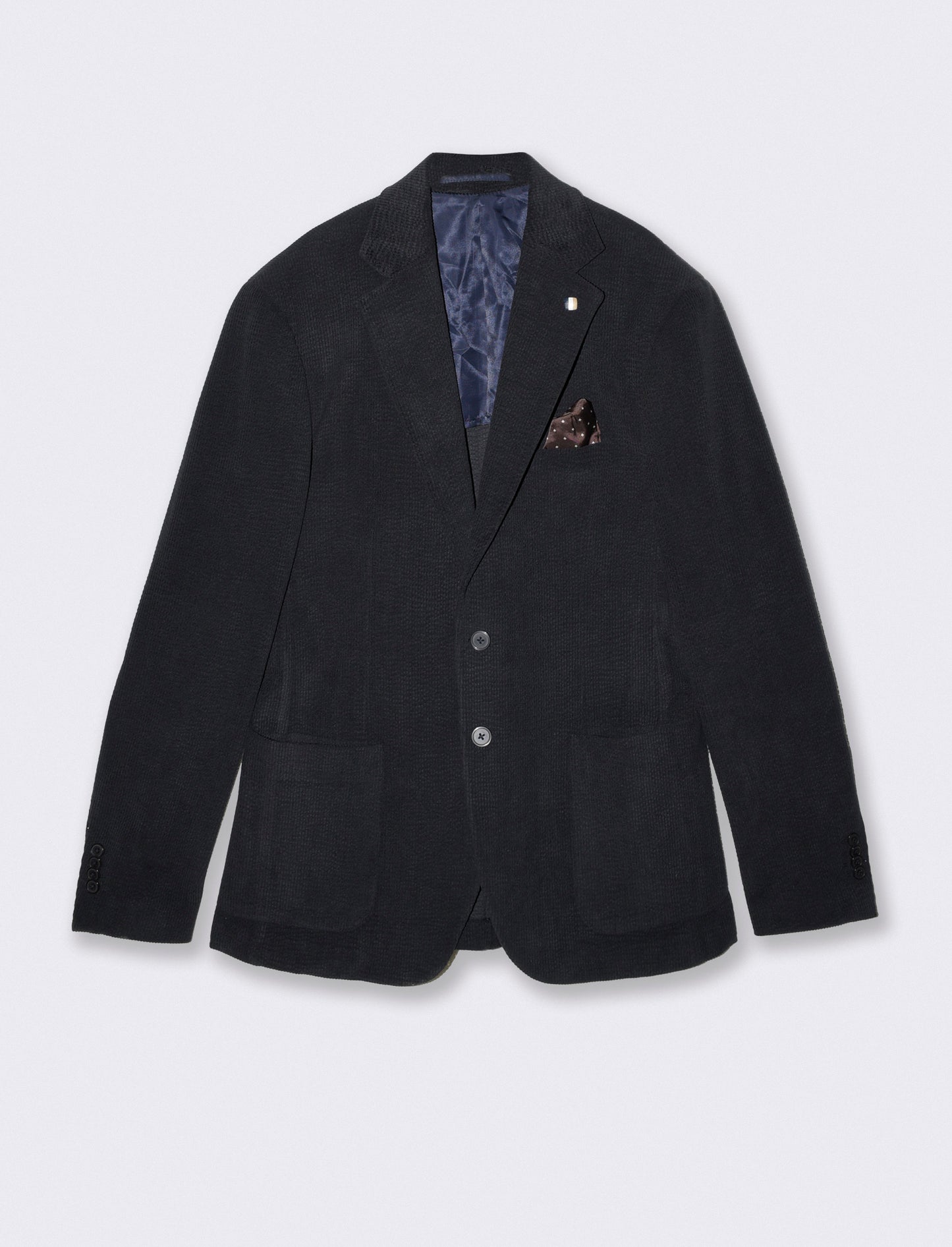 Blazer in velluto goffrato formal fit - Blu