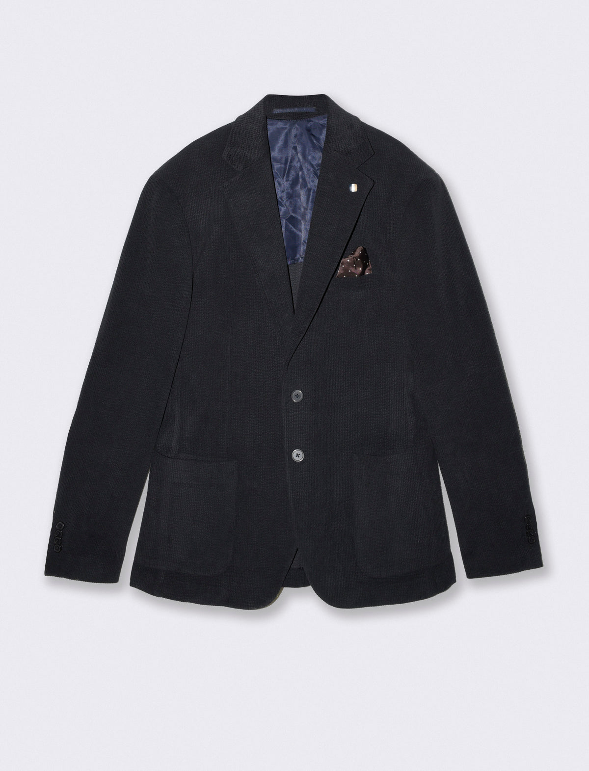Crushed velvet blazer formal fit - Blue