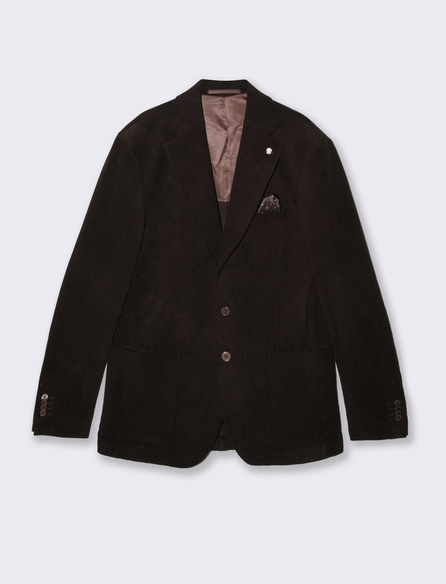 Blazer in velluto goffrato formal fit - Moro