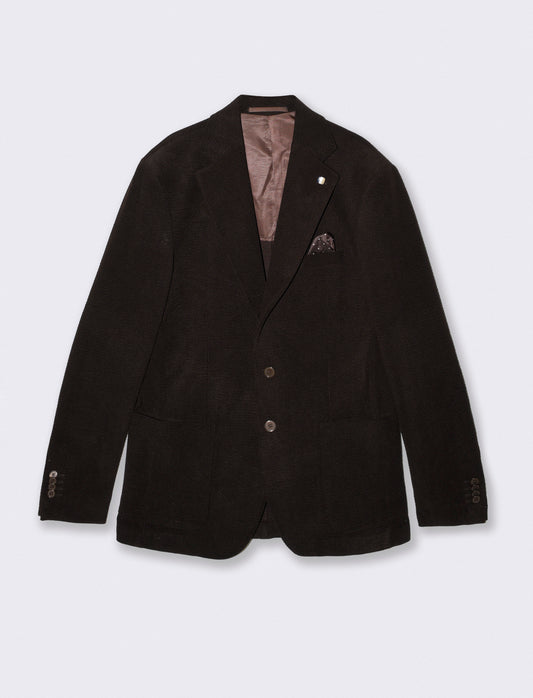 Crushed velvet blazer formal fit - Brown