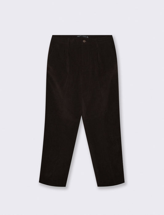 Pantaloni velluto goffrato formal fit - Moro
