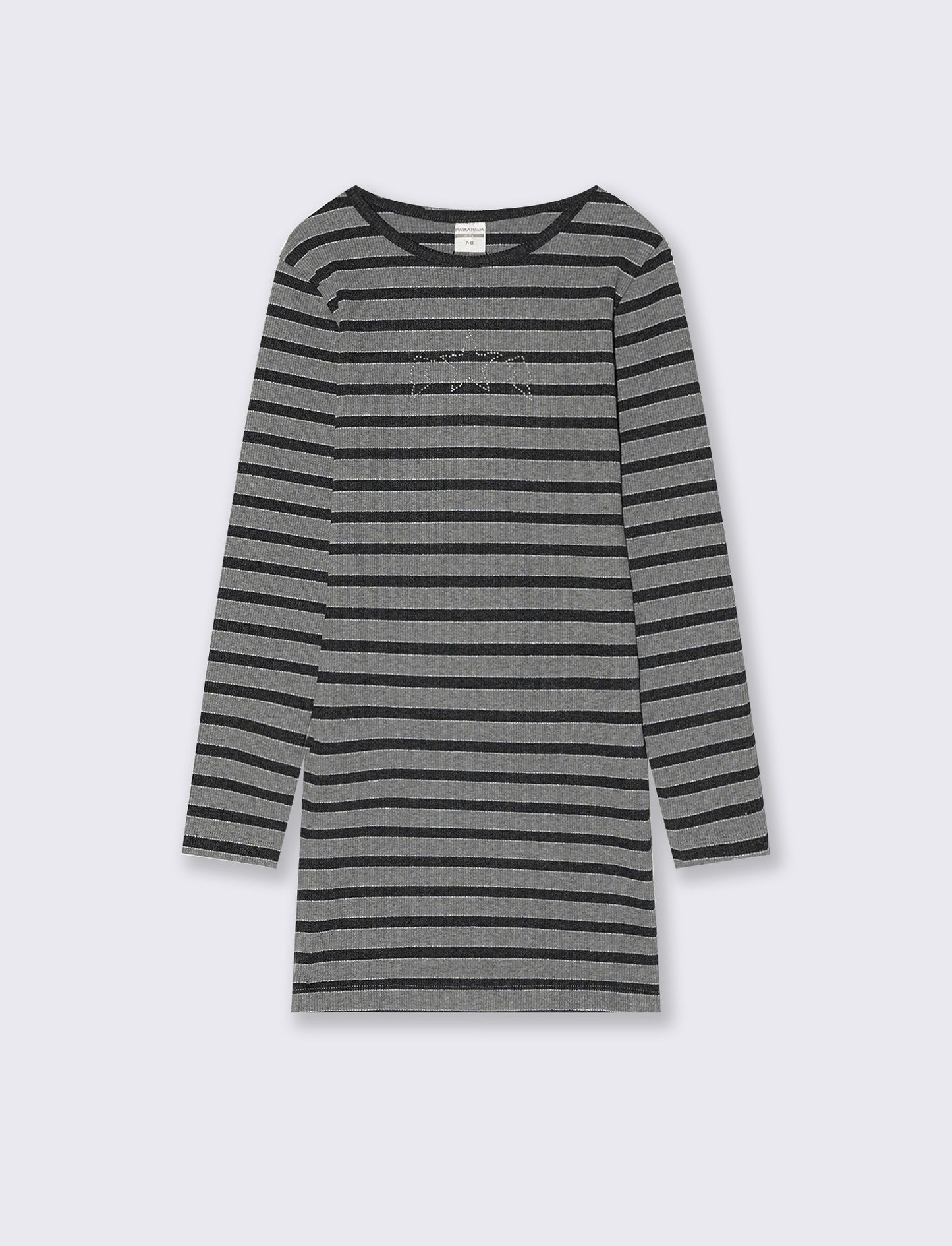 Ribbed dress with rock studs for girls - Pattern