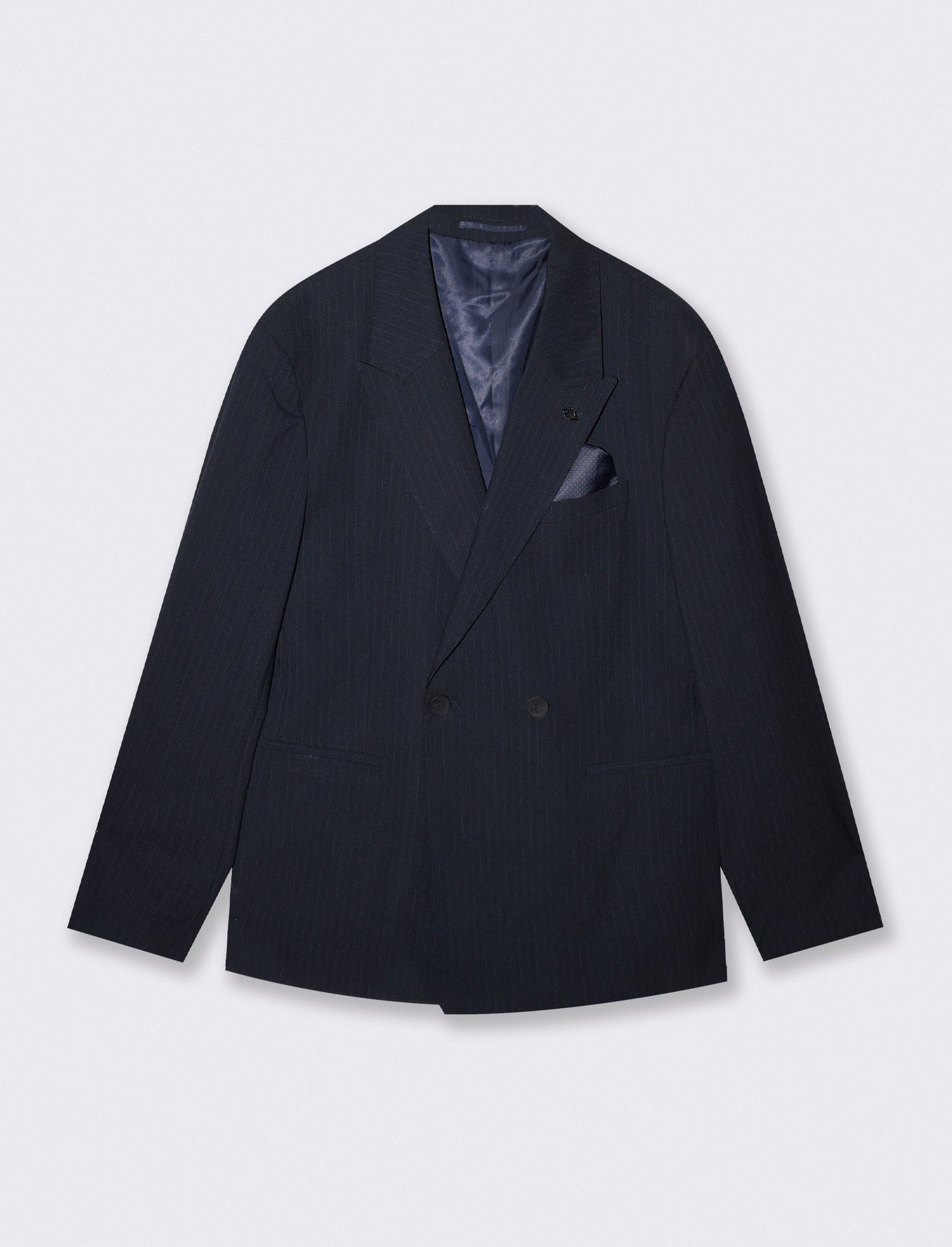 Blazer a righe doppio petto formal fit - Blu