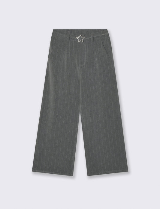 Wide Leg Trousers with Jewel Belt - Pattern
