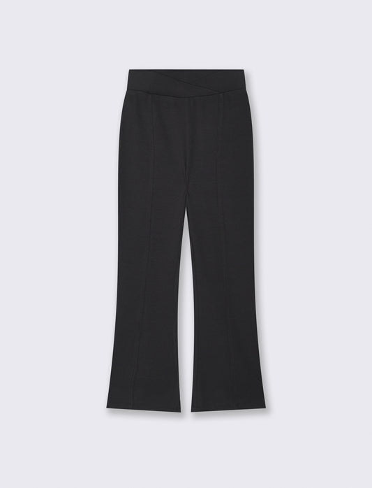 Ribbed flared leggings - Black