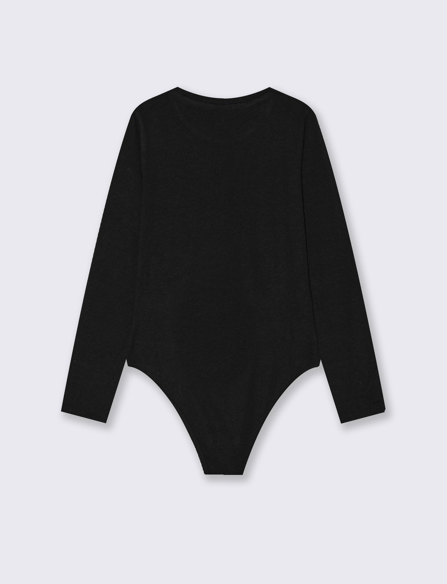 Bicolor jersey bodysuit with rhinestones - Black