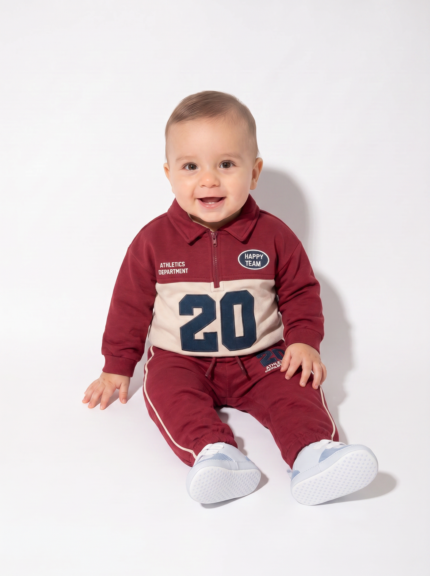 Felpa con zip e stampe super cool - Bordeaux