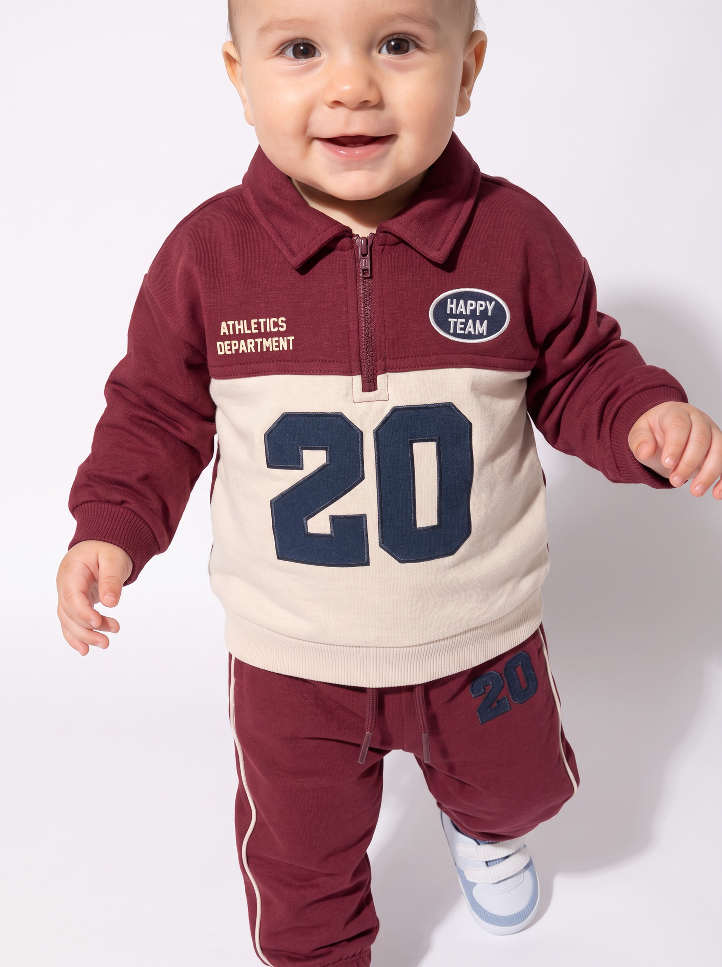 Felpa con zip e stampe super cool - Bordeaux