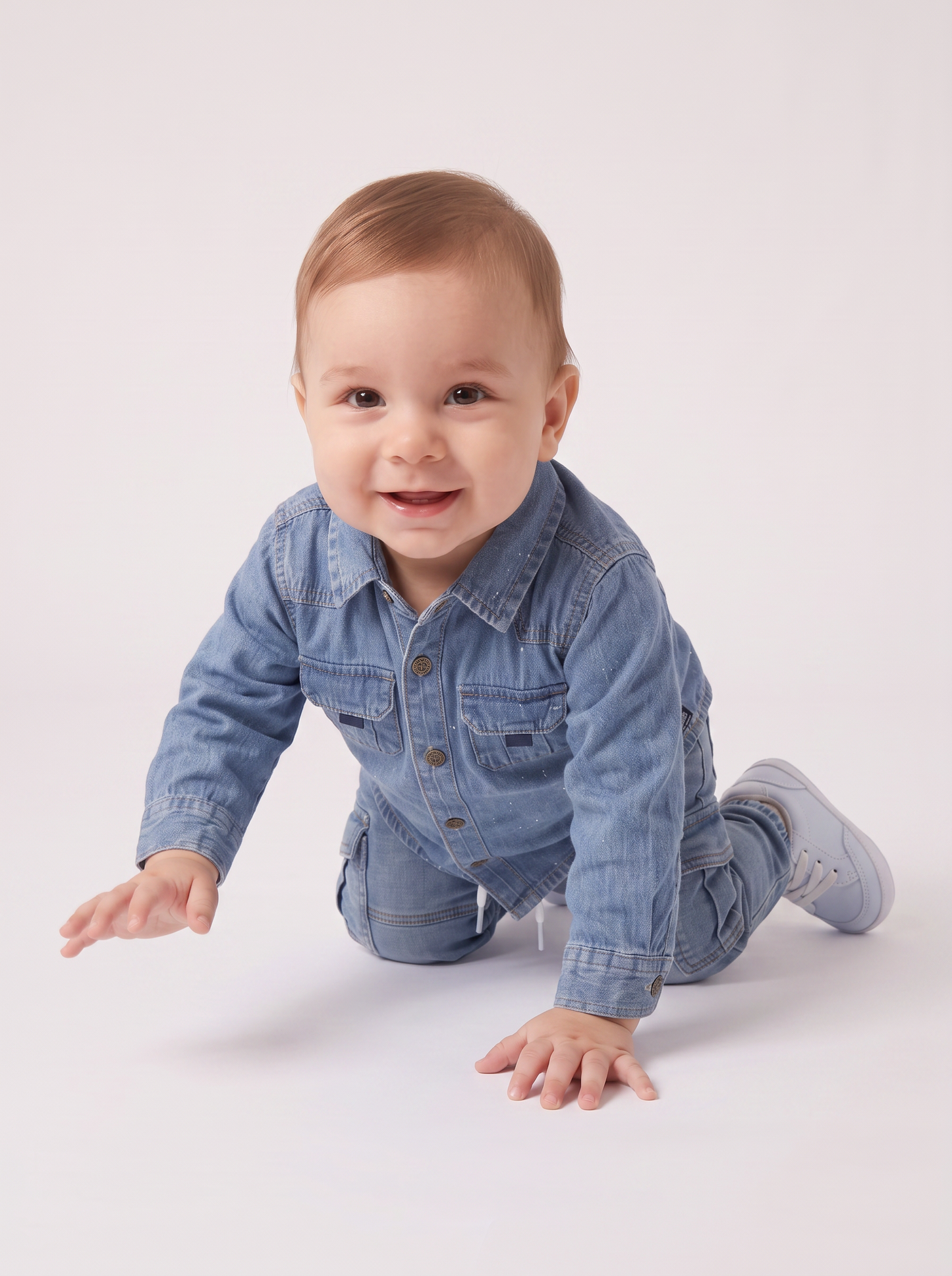 Camicia denim con tasconi frontali - Denim
