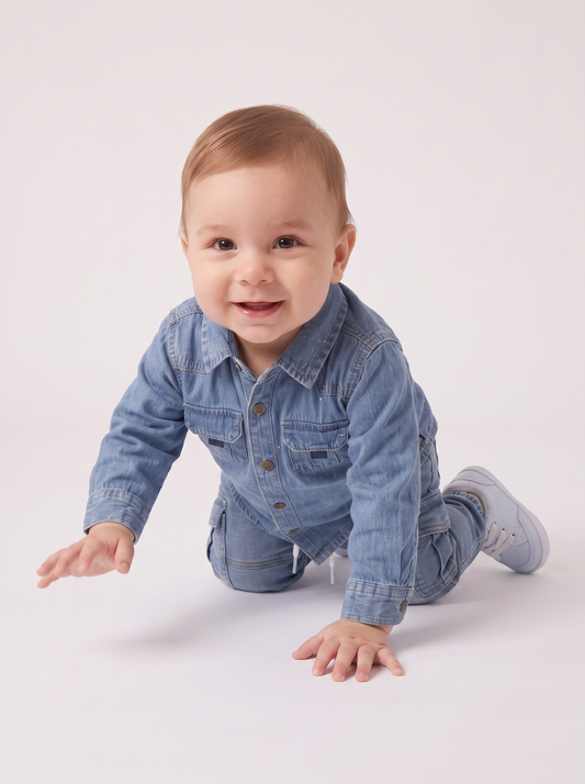 Camicia denim con tasconi frontali - Denim