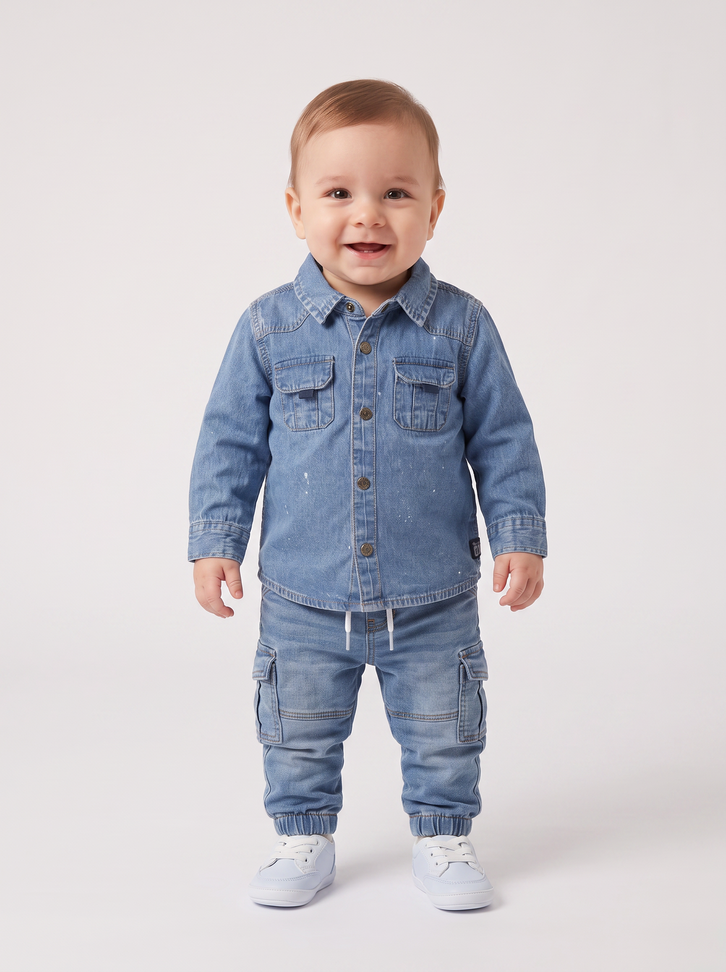 Camicia denim con tasconi frontali - Denim
