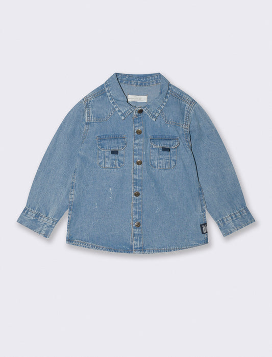 Camicia denim con tasconi frontali - Denim