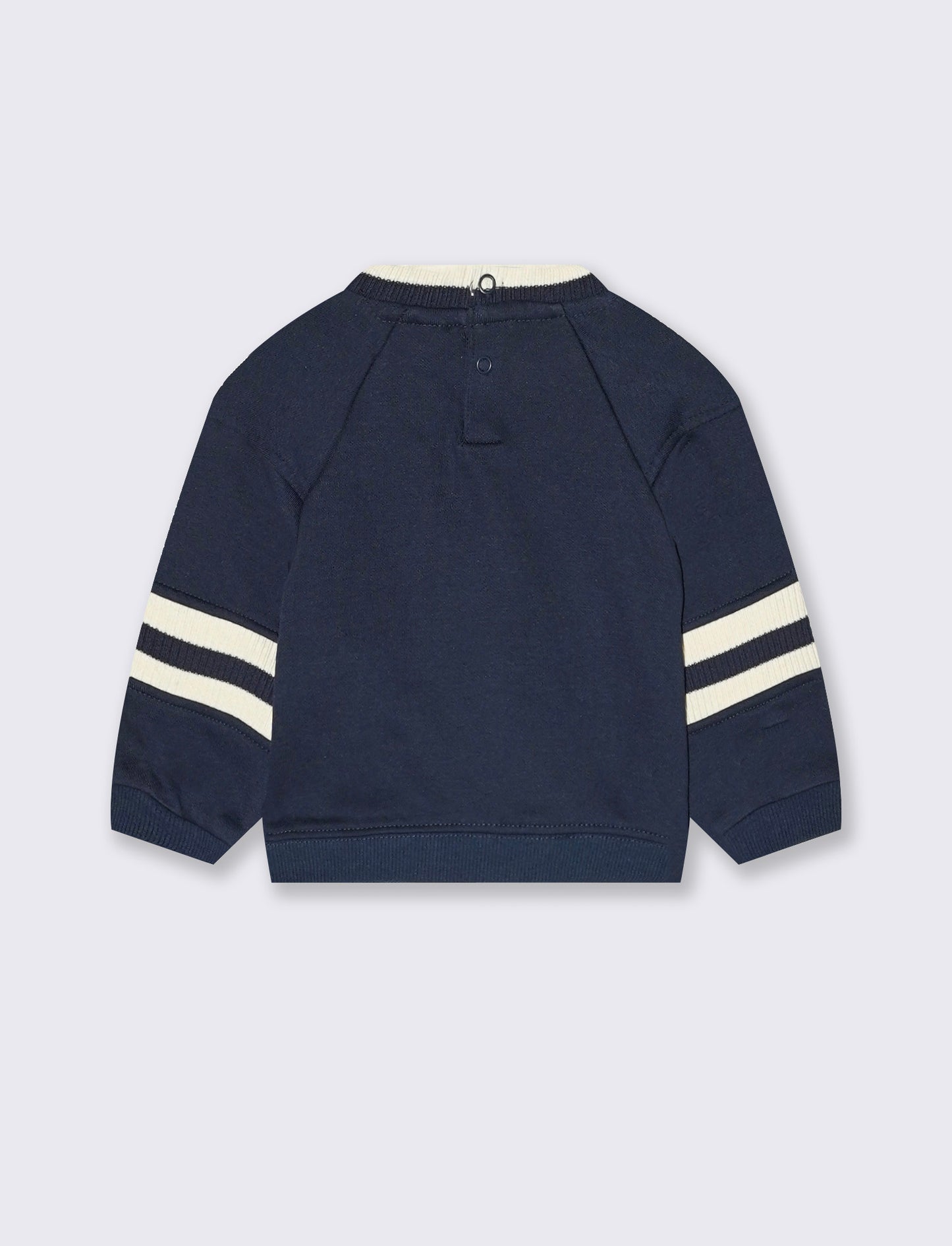 Felpa college con inserti a costine - Blu