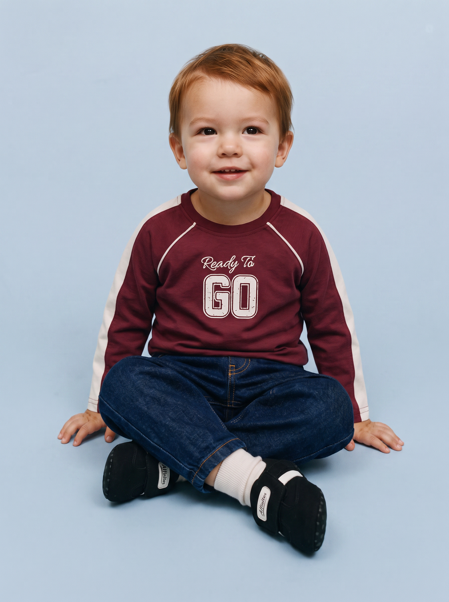 T-shirt in jersey con stampa sportiva - Bordeaux