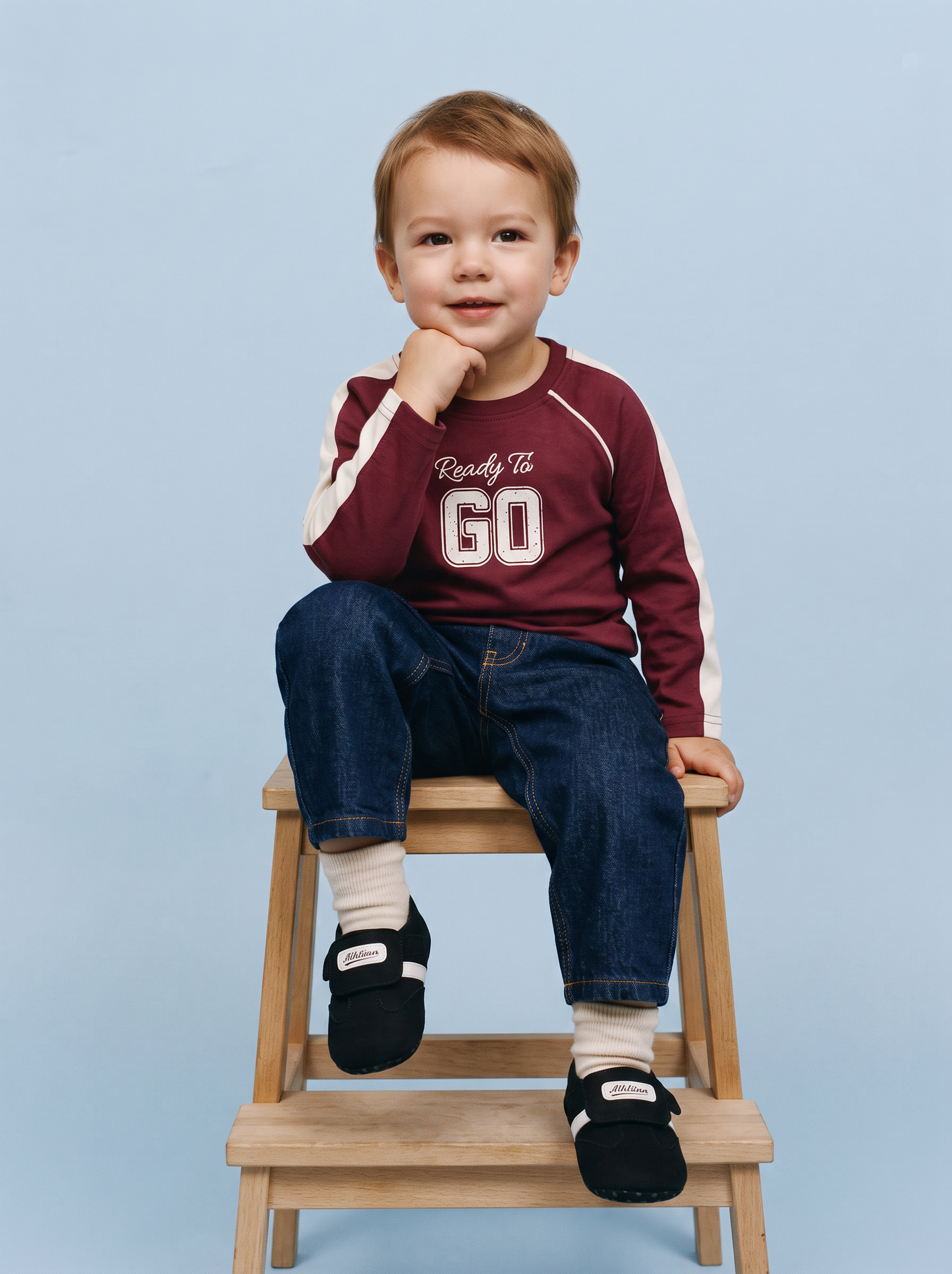T-shirt in jersey con stampa sportiva - Bordeaux