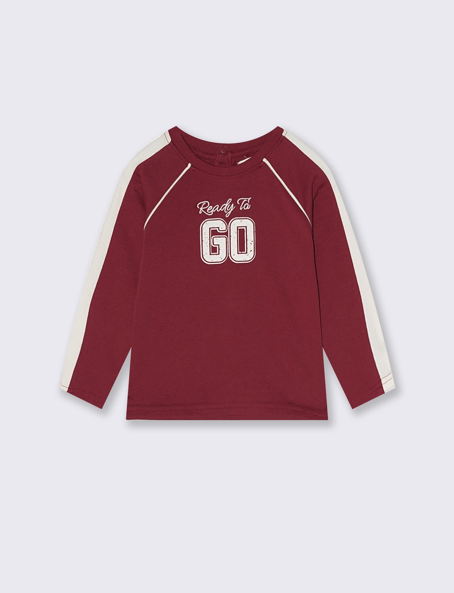 T-shirt in jersey con stampa sportiva - Bordeaux