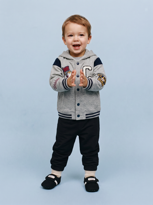 Felpa con cappuccio dallo stile casual - Grigio mel.
