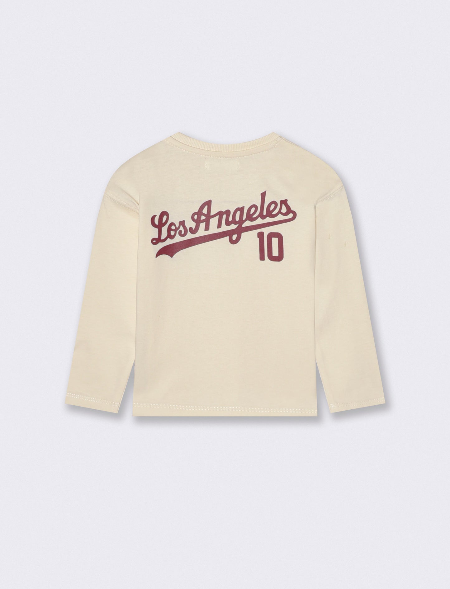T-shirt in jersey con ricamo sportivo - Bianco latte