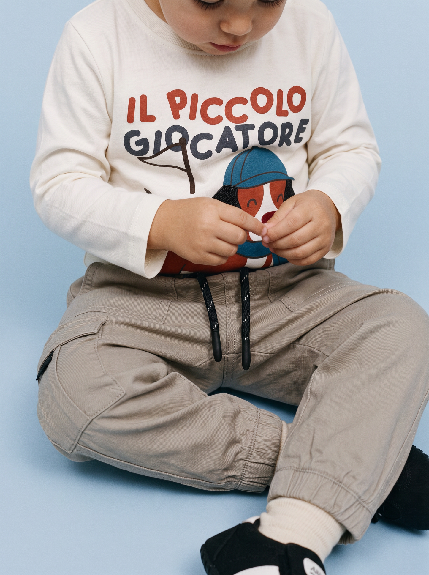 T-shirt in jersey con applicazioni sportive - Bianco latte