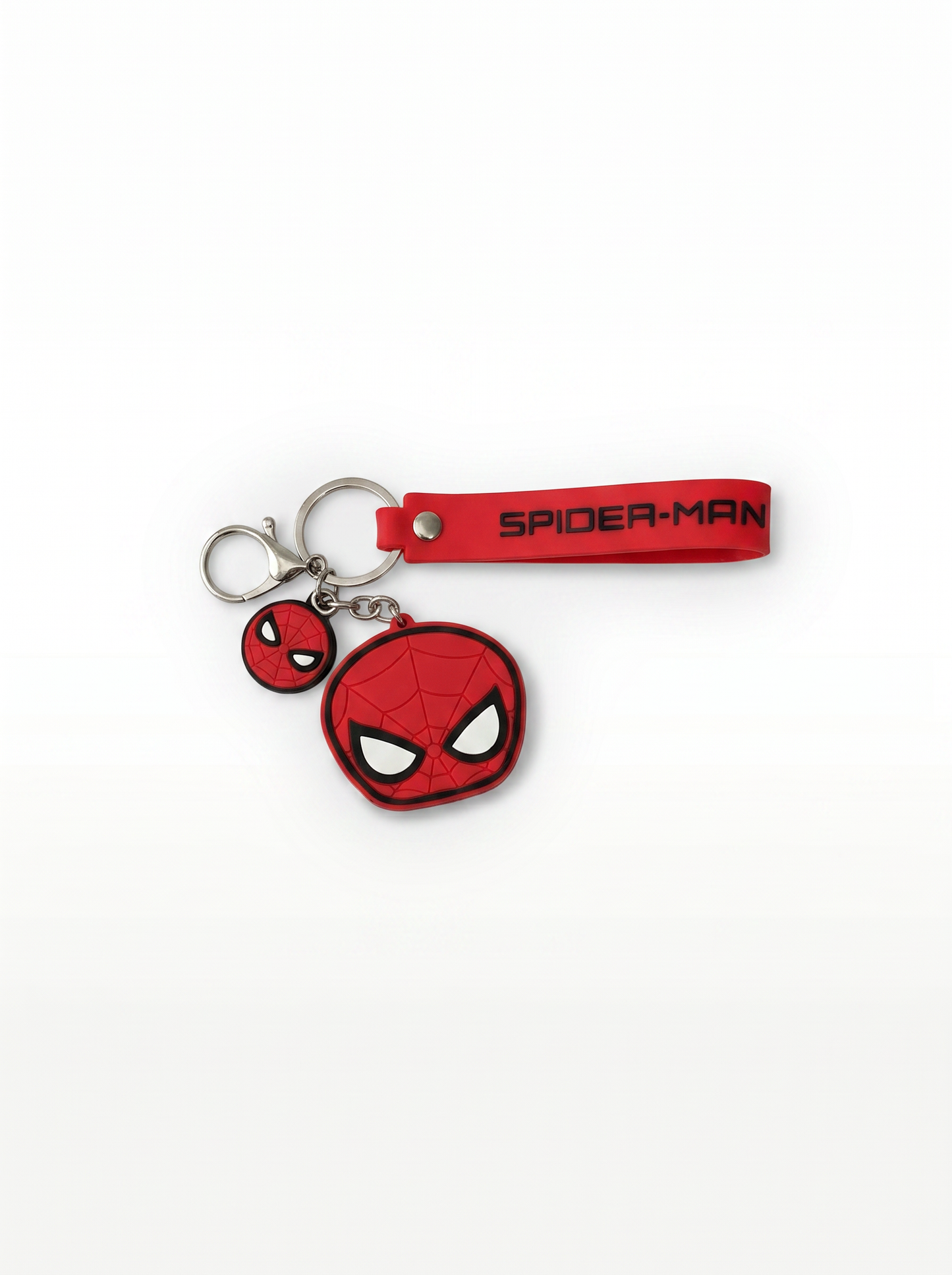 3D Rubber Keychain Stitch and Spiderman - Red