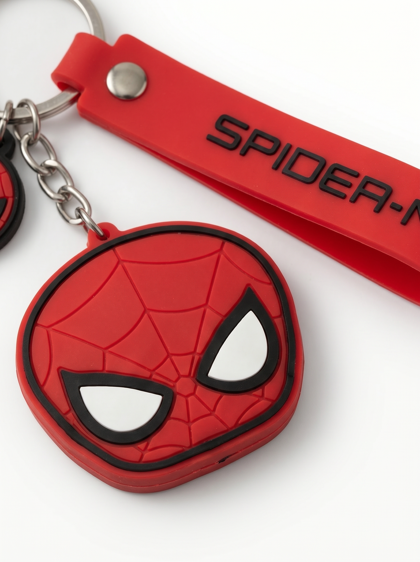 Portachiavi 3D gommato Stitch e Spiderman - Rosso