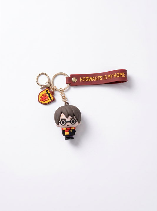 3D Rubber Christmas Keychain Harry and Grinch - Red