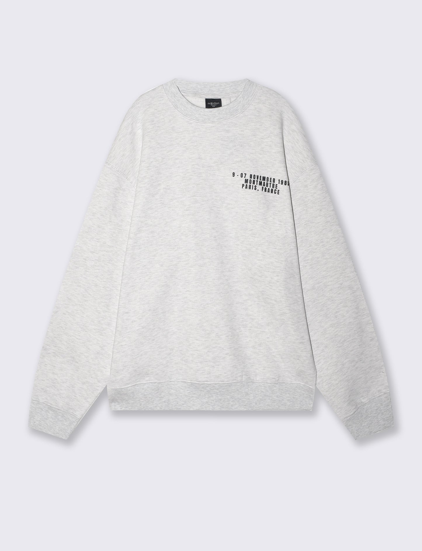 Boxy Fit Sweatshirt with Puff Effect Prints - Grey