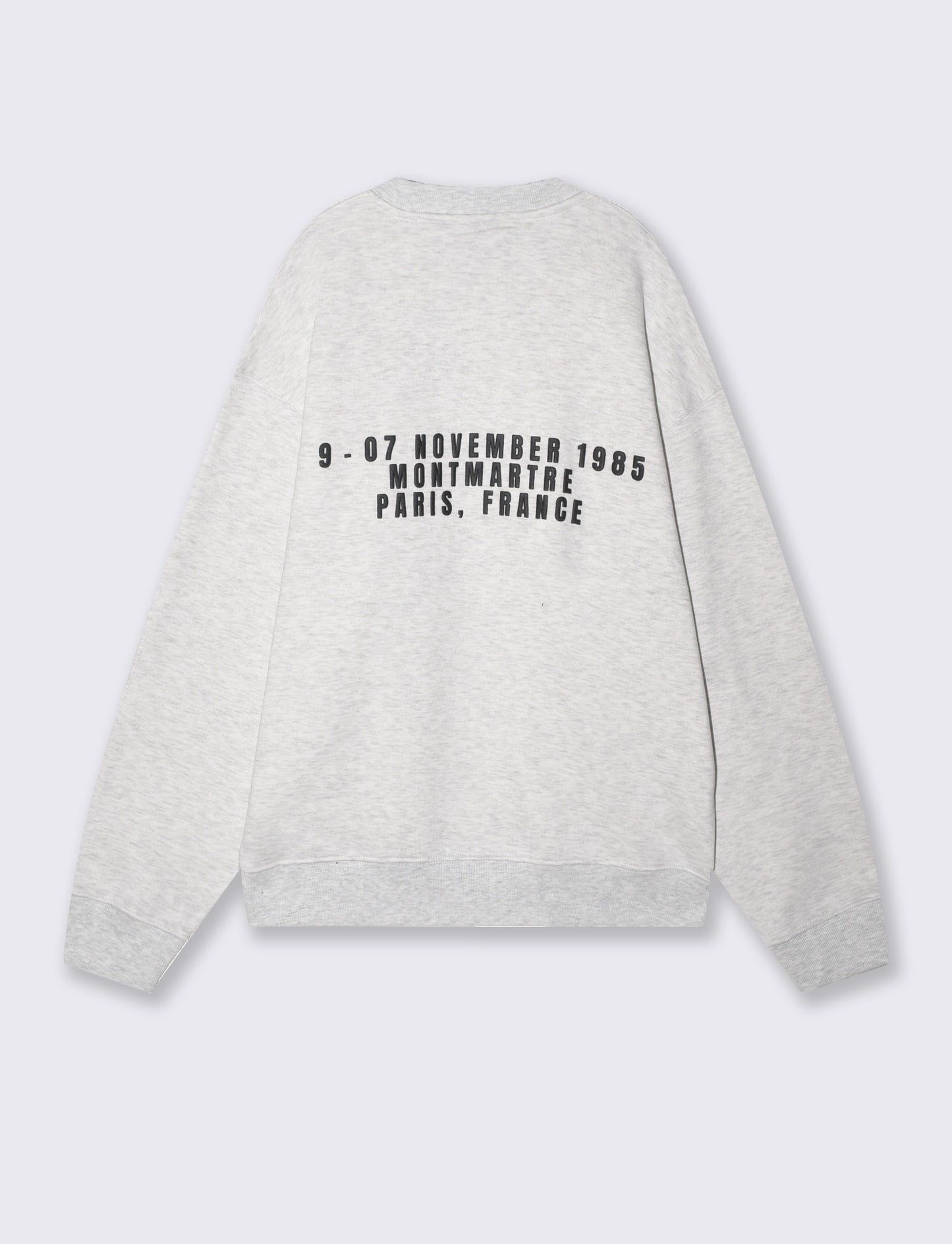Boxy Fit Sweatshirt with Puff Effect Prints - Grey