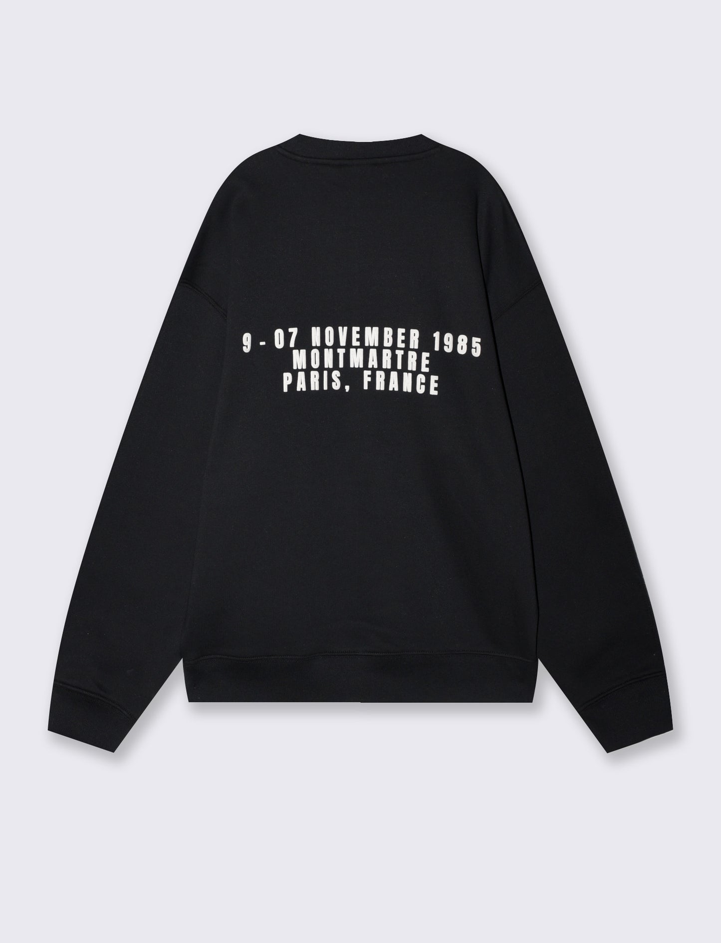 Felpa Boxy Fit con Stampe Puff Effetto - Nero