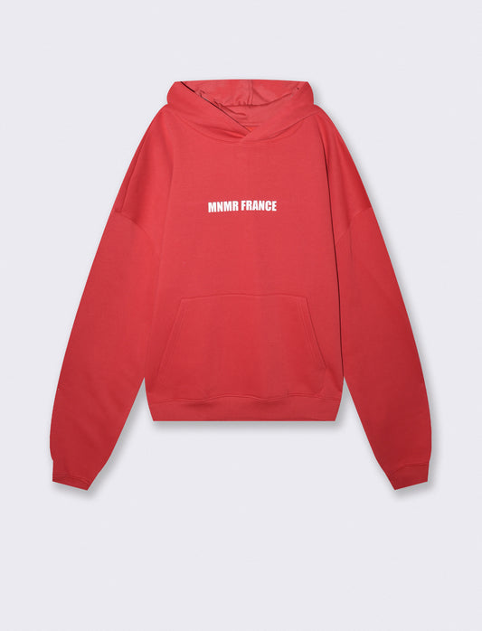 Felpa con cappuccio e stampa trendy - Rosso