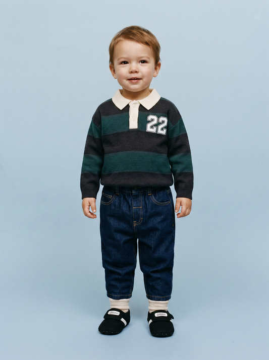 Striped varsity-style sweater - Pattern