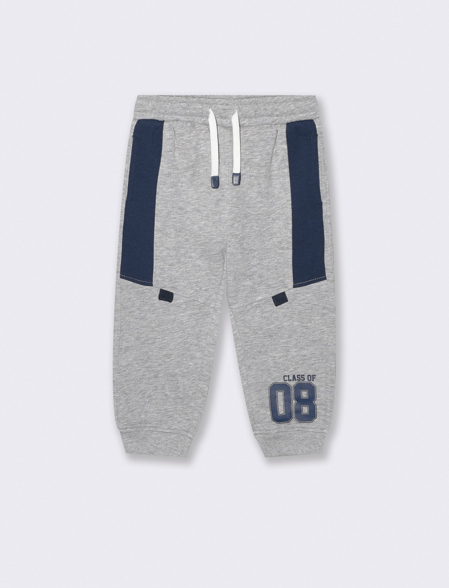 Pantaloni jogger con dettagli a contrasto - Grigio mel.