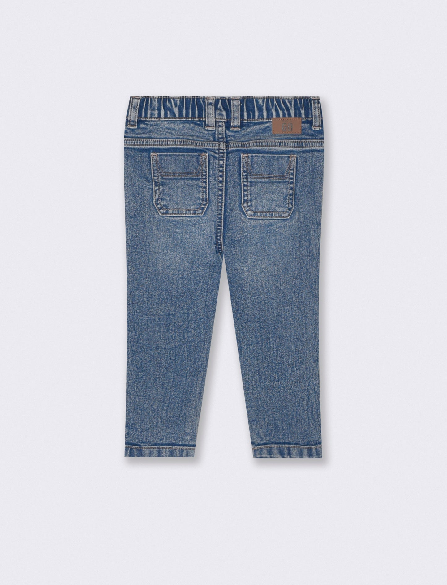 Straight jeans with patches and distressing - Blue