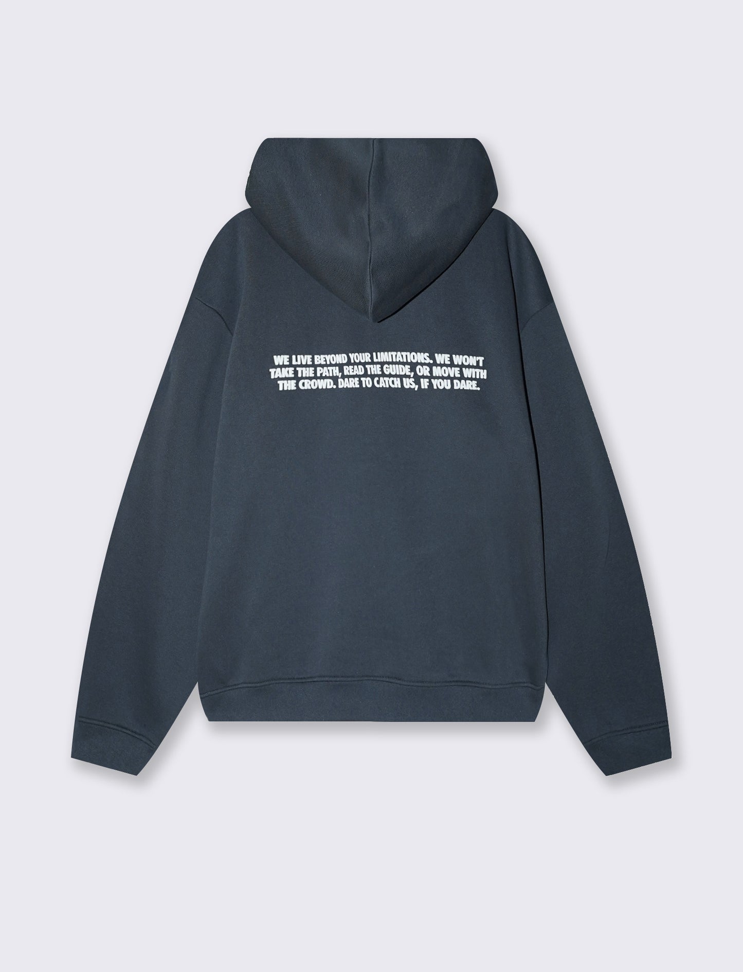 Boxy Fit Hoodie with Prints - Blue