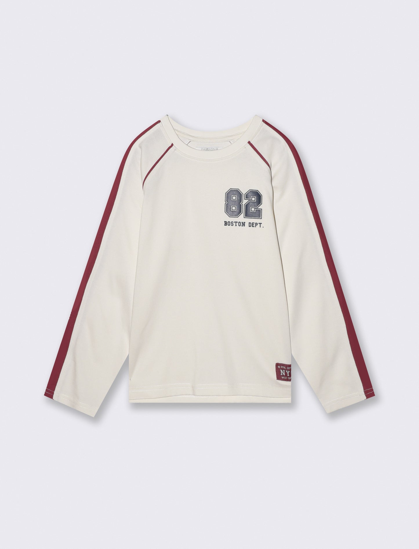 T-shirt raglan in jersey polycotone - Bianco latte